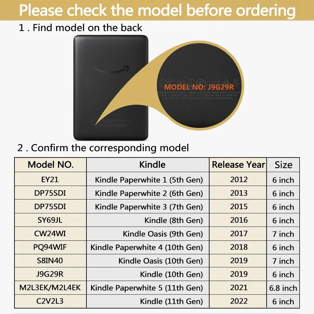 For Kindle Paperwhite5 4 3 2 1 2021 6.8in Magnetic Protective Case Flip E-book Back Shell For Kindle 2019 2022 6inch Youth