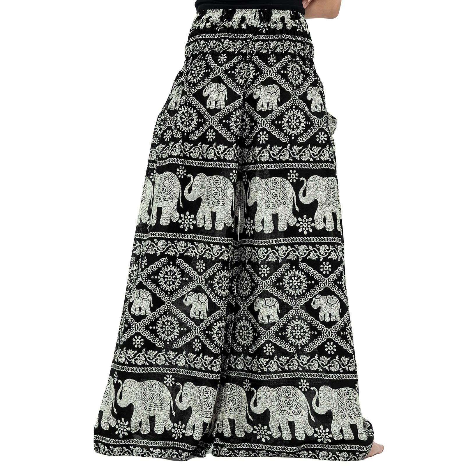 Casual Loose Pants For Women Plus Size Vintage Print Boho Harem Yoga Stretchy Wide Leg Pants With Pockets Pantalones De Mujer