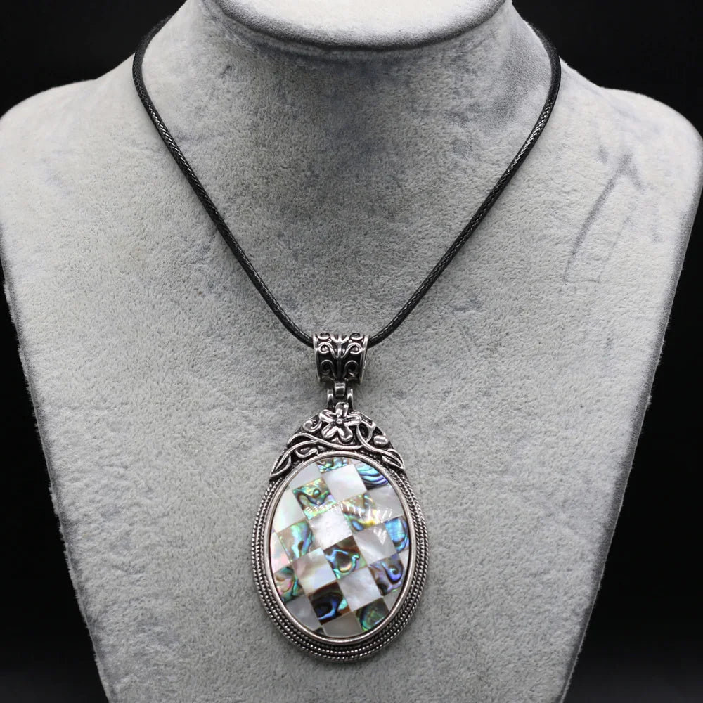 40x60mm Natural Stone Crystal Rose Quartz Pendulum Men Necklace Chakra Alloy Pendant Stainless Steels Jewelry Accessories 55+5cm