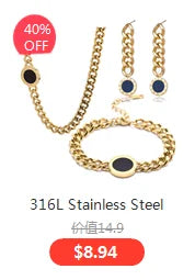 316L Stainless Steel Whip Chain Green Shell White Shell Butterfly Pendant Bracelet Necklace Girl's Wedding Jewelry Set