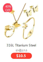 316L Stainless Steel Whip Chain Green Shell White Shell Butterfly Pendant Bracelet Necklace Girl's Wedding Jewelry Set