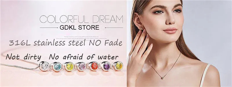 316L Stainless Steel Whip Chain Green Shell White Shell Butterfly Pendant Bracelet Necklace Girl's Wedding Jewelry Set